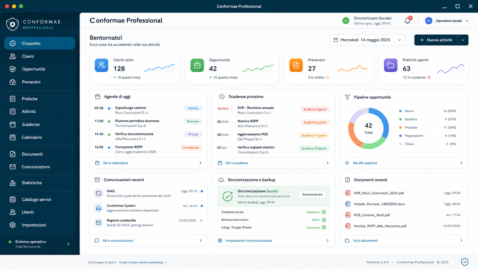 Dashboard Conformae Professional